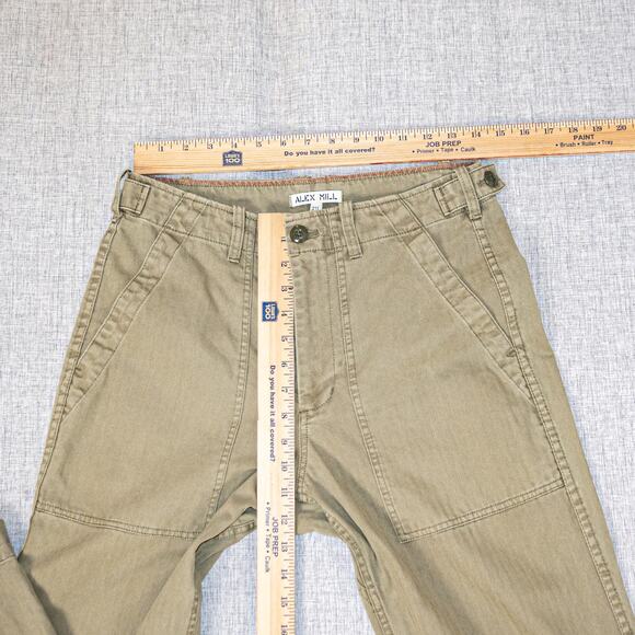Alex Mill Field Pants in Herringbone Vintage Olive size 29 - Picture 9 of 11